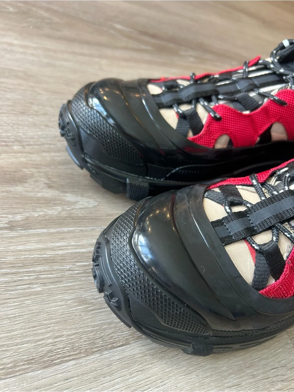 Burberry Black, Red & Beige Arthur Sneakers